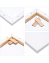 Tradineur - Lienzo blanco preestirado para pintar,100% algodón, listones de madera, apto para todo tipo de pinturas, óleo, acríl