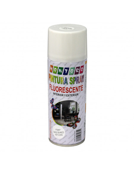 Montoro - Bote de pintura en spray base blanco F207 400 ml, válido para multitud de superficies de interior y exterior