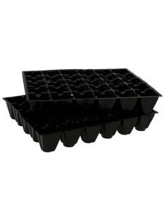 Tradineur - Pack de 3 semilleros de plástico, 30 plantas, bandejas de germinación con agujeros, crecimiento, propagación, cultiv