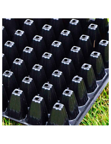 Tradineur - Pack de 3 semilleros de plástico, 30 plantas, bandejas de germinación con agujeros, crecimiento, propagación, cultiv