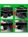 Tradineur - Pack de 3 semilleros de plástico, 30 plantas, bandejas de germinación con agujeros, crecimiento, propagación, cultiv