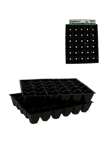 Tradineur - Pack de 3 semilleros de plástico, 30 plantas, bandejas de germinación con agujeros, crecimiento, propagación, cultiv