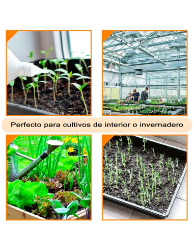Tradineur - Pack de 5 bandejas de plástico para cultivos, bandejas de germinación, semillero, crecimiento, propagación, semillas