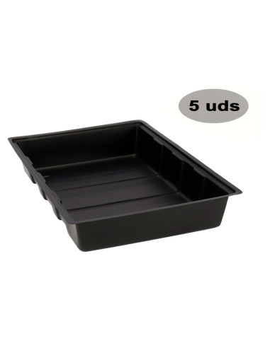 Tradineur - Pack de 5 bandejas de plástico para cultivos, bandejas de germinación, semillero, crecimiento, propagación, semillas