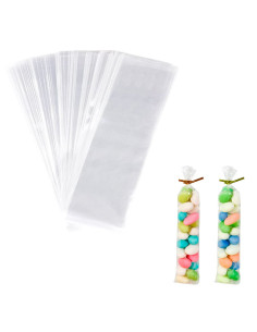 Tradineur - 3 paquetes de 36 bolsas transparentes de plástico para caramelos, envolver galletas, chuches, fiestas, cumpleaños, r