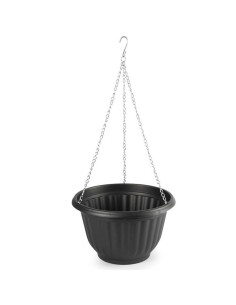 Tradineur - Maceta redonda colgante, plástico, macetero, tiesto, recipiente para plantas, flores, balcón, terraza, hogar, fabric