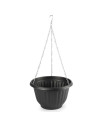 Tradineur - Maceta redonda colgante, plástico, macetero, tiesto, recipiente para plantas, flores, balcón, terraza, hogar, fabric