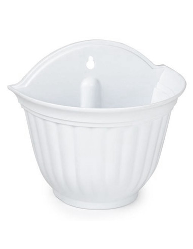 Tradineur - Maceta de plástico para pared, tiesto, macetero colgar, recipiente para plantas, flores, balcón, porche, hogar, fabr