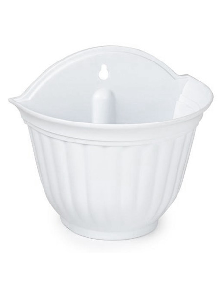 Tradineur - Maceta de plástico para pared, tiesto, macetero colgar, recipiente para plantas, flores, balcón, porche, hogar, fabr