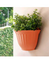 Tradineur - Maceta de plástico para pared, tiesto, macetero colgar, recipiente para plantas, flores, balcón, porche, hogar, fabr