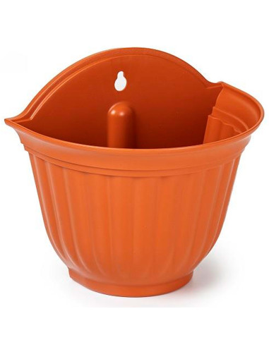 Tradineur - Maceta de plástico para pared, macetero, tiesto de colgar, recipiente para plantas, flores, balcón, porche, hogar, f