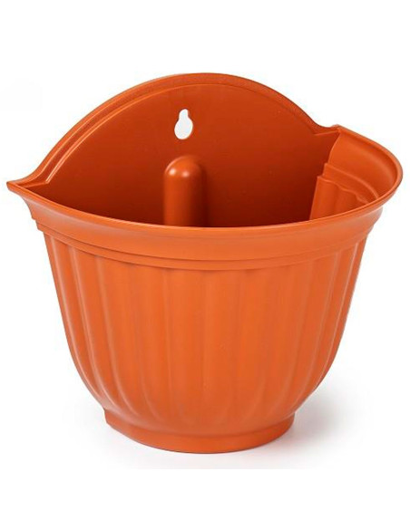 Tradineur - Maceta de plástico para pared, macetero, tiesto de colgar, recipiente para plantas, flores, balcón, porche, hogar, f