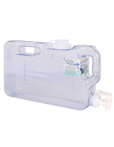 Tradineur - Dispensador de bebidas de plástico 4,2 litros con grifo y asa 20,5 x 7,5 x 39 cm, botella dispensadora agua para fri