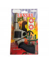 Tradineur- Pistola de juguete "Kansas" con 32 fulminantes, 17 x 9 cm, revólver recargable con disparos sonoros, 4 discos de 8 fu