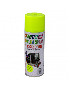 Montoro - Bote de pintura en spray amarillo fluorescente F201 400 ml, válido para multitud de superficies de interior y exterior