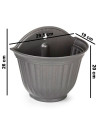 Tradineur - Maceta de plástico para pared, macetero, tiesto colgar, recipiente para plantas, flores, balcón, porche, hogar, fabr