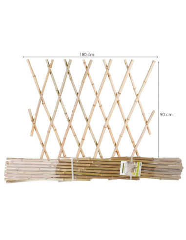 Tradineur - Celosía extensible de bambú, estructura para plantas trepadoras, decoración de jardines, separación de espacios, int