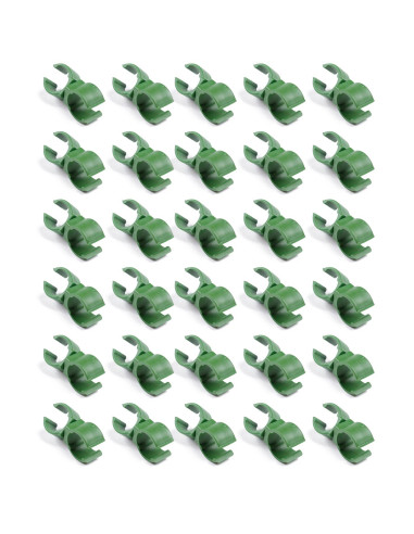 Tradineur - Pack de 30 Abrazaderas para tutores de 8 mm - Giro de 360º - Fabricado en plástico - Accesorio para tutores de jardí