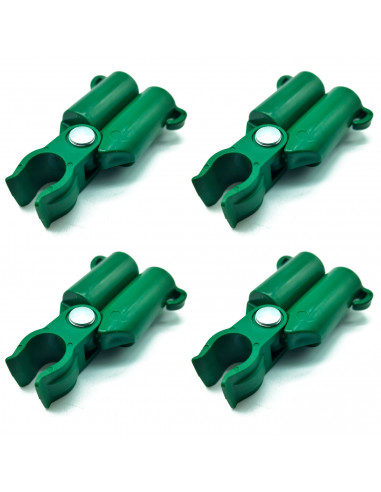 Tradineur - Pack de 12 Conectores para tutores de 16 mm - Fabricados en plástico - Accesorio para tutores de jardín - Color Verd