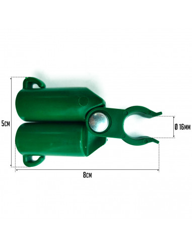 Tradineur - Pack de 12 Conectores para tutores de 16 mm - Fabricados en plástico - Accesorio para tutores de jardín - Color Verd