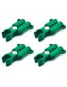 Tradineur - Pack de 12 Conectores para tutores de 11 mm - Fabricados en plástico - Accesorio para tutores de jardín - Color Verd