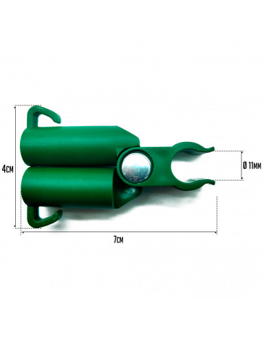 Tradineur - Pack de 12 Conectores para tutores de 11 mm - Fabricados en plástico - Accesorio para tutores de jardín - Color Verd