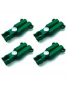 Tradineur - Pack de 12 Conectores para tutores de 8 mm - Fabricados en plástico - Accesorio para tutores de jardín - Color Verde