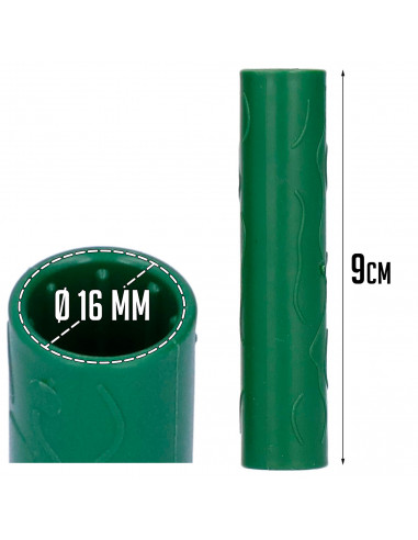 Tradineur - Pack de 20 Extensores para tutores de 16 mm - Diseño con relieve - Fabricado en Plástico - Accesorio para tutores de
