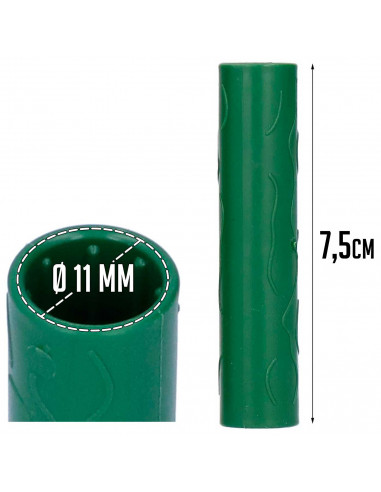Tradineur - Pack de 20 Extensores para tutores de 11 mm - Diseño con relieve - Fabricado en Plástico - Accesorio para tutores de