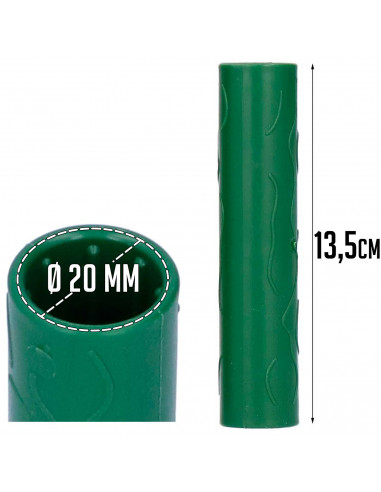 Tradineur - Pack de 20 Extensores para tutores de 20 mm - Diseño con relieve - Fabricado en Plástico - Accesorio para tutores de