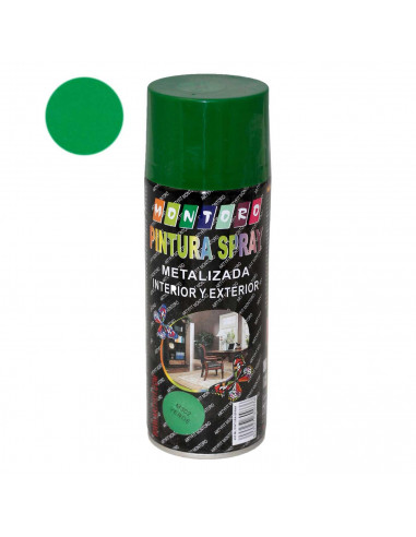 Montoro - Bote de pintura en spray verde metalizado M302 400 ml, válido para multitud de superficies de interior y exterior
