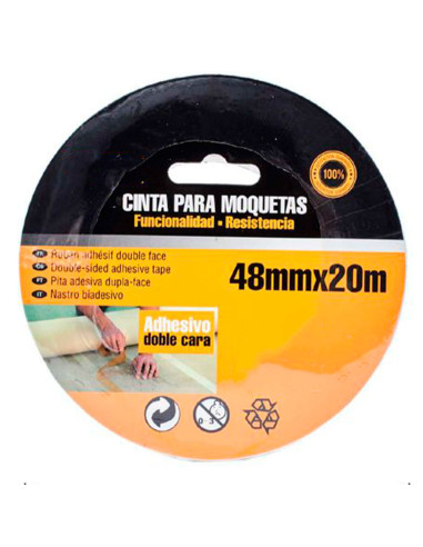 Tradineur - Cinta adhesiva para moquetas, doble cara, extra fuerte, cinta para alfombras, gran fuerza de agarre, fijación, hogar