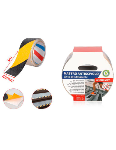 Tradineur - Cinta adhesiva antideslizante para escaleras, alta tracción, gran fuerza de agarre, abrasiva, interior y exterior (N