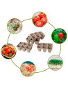 Tradineur - Pack de 24 bandejas de semilleros biodegradables, 6 plantas, bandejas de germinación de papel, crecimiento, propagac
