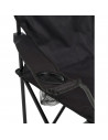 Tradineur - Silla de camping plegable con reposabrazos y portavasos, acero y poliéster, incluye bolsa de transporte, máximo 120