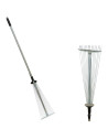 Tradineur - Rastrillo de jardín ajustable, extensible de 118 a 150 cm, hierro resistente, mango telescópico, dientes largos, bar