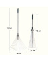 Tradineur - Rastrillo de jardín ajustable, extensible de 118 a 150 cm, hierro resistente, mango telescópico, dientes largos, bar