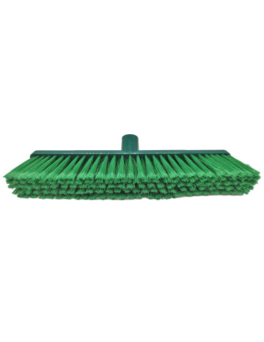 Tradineur - Escoba de jardín con mango extensible, hierro y plástico resistente, palo telescópico, cerdas suaves, barrer patio,