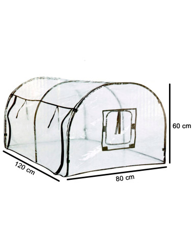 Tradineur - Mini invernadero de PVC, cubierta para plantas, cultivos, portátil, incluye estacas, interior y exterior, jardín - 6