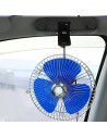 Tradineur - Ventilador oscilante para coche, pinza ajustable, 12V, 8W, cable de 1,7 m para mechero, 3 aspas, portátil, Ø 18 cm,