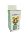 Tradineur - Mini ventilador recargable portátil de mano, orejas de ratón, 2W, 1 velocidad, batería interna y cable USB, diseño c