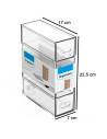 Tradineur - Mini cajonera transparente de plástico, 4 cajones, organizador de cosméticos, maquillaje, accesorios de costura, tor