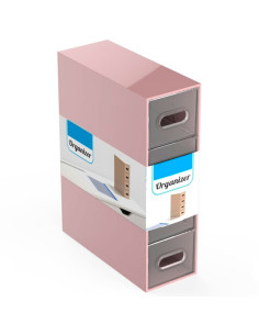 Tradineur - Mini cajonera de plástico con 4 cajones transparentes, organizador de cosméticos, maquillaje, accesorios de costura,