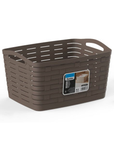 Tradineur - Cesta de plástico con asas, almacenamiento y transporte de ropa sucia, lavandería, fabricada en España - 22 litros -