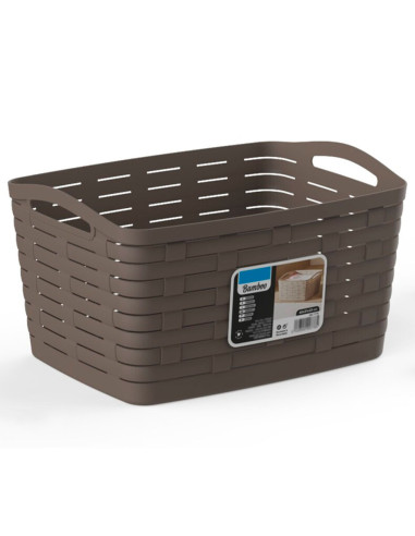 Tradineur - Cesta de plástico con asas, almacenamiento y transporte de ropa sucia, lavandería, fabricada en España - 22 litros -