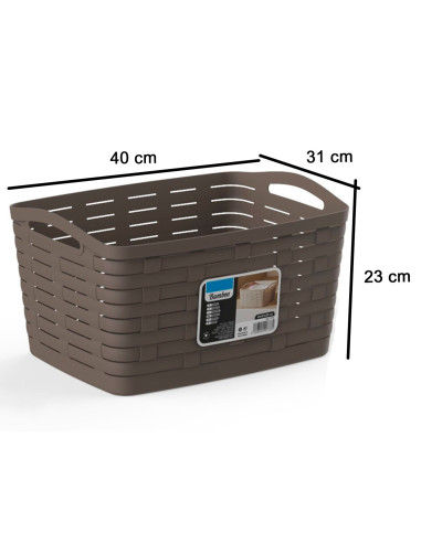 Tradineur - Cesta de plástico con asas, almacenamiento y transporte de ropa sucia, lavandería, fabricada en España - 22 litros -