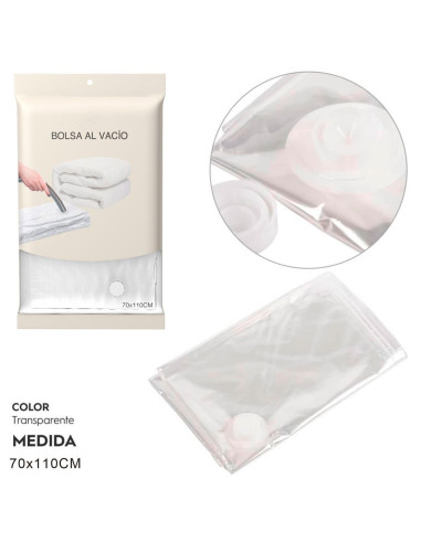 Tradineur - Pack de 4 bolsas salva espacio transparentes, almacenaje, guardar ropa al vacío, ahorro de espacio, envasar prendas,