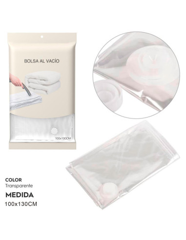 Tradineur - Pack de 2 bolsas salva espacio transparentes, almacenaje, guardar ropa al vacío, ahorro de espacio, envasar prendas,