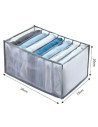 Tradineur - Pack de 2 organizadores de tela, nylon, 7 bolsillos, plegable, ordenación, ropa, armario, almacenamiento, separadore