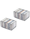 Tradineur - Pack de 2 organizadores de tela, nylon, 9 bolsillos, plegable, ordenación, ropa, armario, almacenamiento, separadore